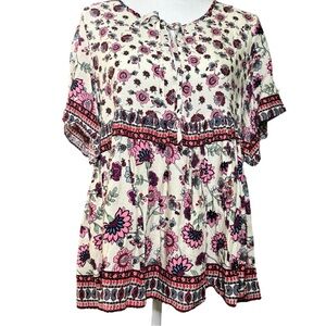 Free People RAGA floral blouse